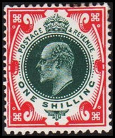 1902 - 1913. ENGLAND. Edward VII. ONE SHILLING. Beautiful Shade. Hinged.  (Michel 114) - JF522534 - Ongebruikt