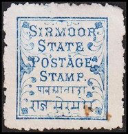 1879-1880. SIRMOOR. SIRMOOR STATE POSTAGE STAMP Blue, No Gum. Unusual.  - JF522589 - Chamba