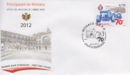 Enveloppe  FDC  1er  Jour   MONACO    70éme   GRAND  PRIX   AUTOMOBILE   2012 - Cars