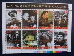 KALMYKIA 1999 BLOC 8 TIMBRES - Y. A. GAGARIN ( 9/03/1934 - 27/03/1968 ) - Kaukasus