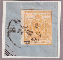 MiNr. 1 Österreich 1850, 1. Juni/1854. Freimarken: Wappenzeichnung Auf Ausschnitt - Gestempelt PRAG - Gebraucht