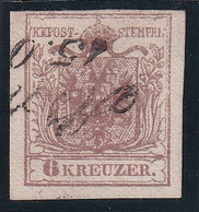 MiNr. 4 Österreich 1850, 1. Juni/1854. Freimarken: Wappenzeichnung - Handentwertung - Gebraucht