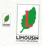 Autocollant , LIMOUSIN ,conseil Régional , LOT DE 2 AUTOCOLLANTS - Stickers