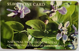 Bahamas $5 " National Tree -  Celebrating 25 Years Of Independence " - Bahama's