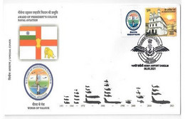 India 2021 Award Of Presidents Colour Naval Aviation, Transition Of Aircarft , Helicopter, Special Cover(**) Inde Indien - Cartas & Documentos