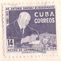 PIA- CUBA - 1955 : A Profitto Della Cassa Dei Pensionati Delle Poste : Antonio Sanchez De Bustamante- (Yv  429) - Used Stamps
