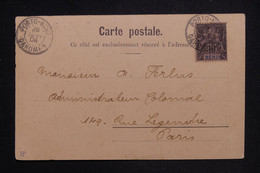 BÉNIN - Type Groupe De Porto Novo Sur Carte Postale( Type Dahoméen) En 1904 Pour Paris - L 126913 - Lettres & Documents