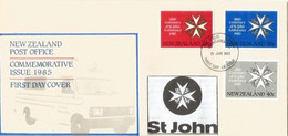 NEW-ZEALAND. Emergency Medical Services With ST JOHN's AMBULANCE.  FDC 1985. Yvert Nr 886/88. Scott # 815/17 - Secourisme