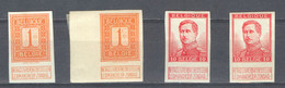 België 2x Nr 108+123 Ongetand 1x XX, 2x X, 1x (X) Perfect - 1911-1930