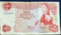 MAURITIUS  , P 31c, 10 Rupees  , ND 1967 , VF + EF - Maurice