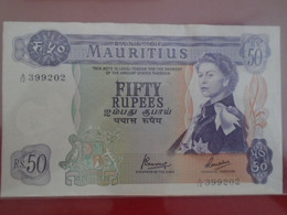 MAURITIUS  , P 33c, 50 Rupees  , ND 1967 , Almost UNC Presque Neuf - Mauricio