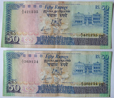 MAURITIUS  , P 37a + 37b , 50 Rupees  , ND 1986 , VF EF UNC , TTB SUP Neuf - Mauritius