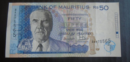 MAURITIUS  , P 43 , 50 Rupees  , 1998 , Almost UNC , Presque Neuf, WITHDRAWN ERROR - Maurice