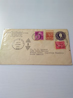 Usa.pstat Cover 3ct 1947 Kansas To Argentina 10c 2c Edison 3c Stamps Reg Post E7 Conmems For Post 1 Or 2 Letter - 1941-60