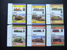 NEVIS 1985 LOCOMOTIVES RAILWAY TRENES LOOCOMOTORAS YVERT 299 / 310 ** MNH - St.Kitts And Nevis ( 1983-...)