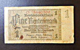 A4 ALLEMAGNE  BILLETS DU MONDE WORLD BANKNOTES  1 RENTENMARK 1937 - 1 Rentenmark