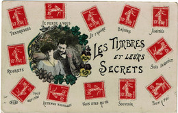 CTN80E- FRANCE PSEUDO ENTIER "LE LANGUAGE DES TIMBRES - LES TIMBRES ET LEURS  SECRETS" VOYAGEE - Pseudo-interi Di Produzione Privata