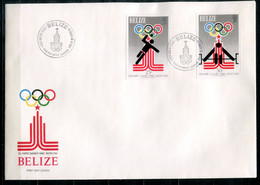 BELIZE  432-433 B (aus Satz) Auf FDC, Olympia, Olympics, Handball, Gewichtheben, Weight Lifting - Belize (1973-...)