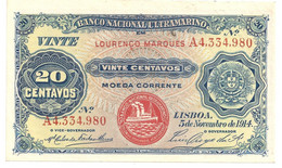 MOZAMBIQUE, P 60, 20 Centavos , 1914 , UNC ,  Neuf, - Mozambique