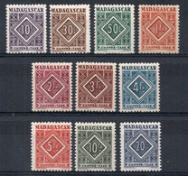 MADAGASCAR Timbres Taxe N°31* à 40* Neufs Charnières  TB Cote 8€50 - Strafport