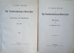 2 Alte Jahres-Berichte Der Kgl.Landwirtschaftk.Winterschule Aus Den Jahren 1913 U. 1914, - Documents Historiques