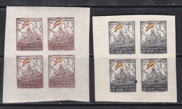 1941 - España - Barcelona - Edifil 29s/30s - Bloque 4 - Valor Catalogo 208 € - Barcelona