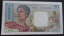 NEW CALEDONIA, P 50c ,  20 Francs ,  ND 1963 ,  Almost UNC Presque Neuf - Nouvelle-Calédonie 1873-1985