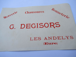 Buvard Publicitaire/Mercerie-Chaussures-Bonneterie/ G DEGISORS/Les Andelys/Eure/Vers 1950-1960         BUV633 - Shoes
