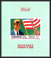 Manama - 5037/ N°201 B  Kennedy 1969 Neuf ** MNH Deluxe Miniature Sheet Non Dentelé Imperf - Manama
