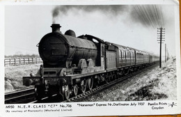 GREAT BRITAIN-RAILWAY “NORSEMAN” EXPRESS JULY -1937, USED DARLINGTON TELEPHONE POLE & ENGINE - Lettres & Documents