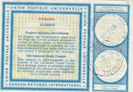 COUPON REPONSE INTERNATIONAL. INTERNATIONAL REPLY COUPON. CANADA. 15 CENTS. MONTREAL - Altri & Non Classificati