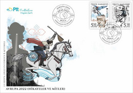 Europa CEPT 2022 TURKEY Stories & Myths - Fine Set FDC - Unused Stamps