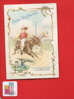 CACAO VAN HOUTEN Jolie Chromo Enfant Tenue Jockey  équitation Course ânes ANE Ruade Chocolatière - Van Houten