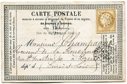 FRANCE CARTE PRECURSEUR AFFRANCHIE AVEC LE N°55 DEPART ROUEN-GARE 6 JANV 76 AVEC REPIQUAGE  + TIMBRE FISCAL  AU DOS..... - Precursor Cards