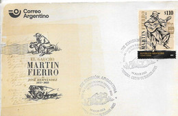 #75123 ARGENTINA 2022 ART LITERATURE MARTIN FIERRO BY JOSE HERNANDEZ 150° ANIV FDC - Nuovi
