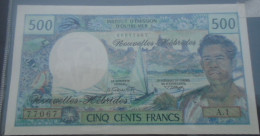 NEW HEBRIDES, P 19a ,  500 Francs ,  ND 1970, UNC  Neuf - Nouvelles-Hébrides