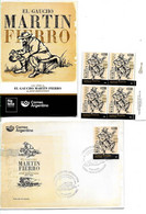 #75125 ARGENTINE,ARGENTINA 2022 ART LITERATURE MARTIN FIERRO BYJ HERNANDEZ COMBO BL X4 MNH+FDC+ POST OFFICIAL BROCHURE - Unused Stamps