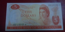 NEW ZEALAND, P  165dr ,  5 Dollars , ND 1981,   UNC   Neuf, REPLACEMENT - Nueva Zelandía