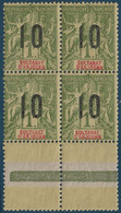 France Colonies Type Groupe Anjouan Bloc De 4 BDfeuille N°30Aa** Variété 1 & 0 Espacés De 2 Mm Signé Calves - Ungebraucht