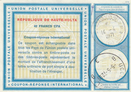 COUPON REPONSE INTERNATIONAL. INTERNATIONAL REPLY COUPON. HAUTE VOLTA. 40 CFA. OUAGADOUGOU - Burkina Faso (1984-...)