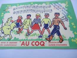 Buvard Publicitaire/Bottes Et Chaussures En Caoutchouc/ "Au COQ"/ Kléber-Colombes/ Achard Nîmes /Vers 1950-1960   BUV642 - Chaussures