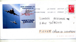 Pap Beaujard Flamme Chiffree Illustré Meeting Aerien Saint Dizier - Prêts-à-poster:Overprinting/Beaujard