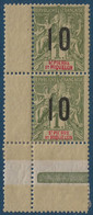 France Colonies Type Groupe St Pierre & Miquelon Paire CDfeuille N°104Aa* Variété 1 & 0 Espacés 2 Mm Signé Calves - Unused Stamps