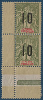 France Colonies Type Groupe St Pierre & Miquelon Paire CDfeuille N°104Aa* Variété 1 & 0 Espacés 2 Mm Signé Calves - Ungebraucht