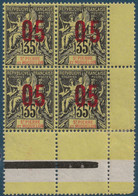 France Colonies Type Groupe St Pierre & Miquelon Bloc 4 CDFeuille N°100Aa**/* Variété 0 & 5 Espacés 2 Mm Signé Calves - Nuevos