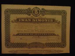 Action  Iwan Simonis Verviers 1927 Série  B Textile - Tessili