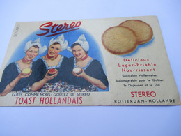 Buvard Publicitaire/Biscottes/ Stereo Toast  Hollandais / Rotterdam :HOLLANDE/ Vers 1950-1960             BUV646 - Zwieback