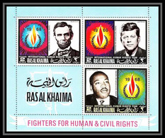 358b - Ras Al Khaima MNH ** Mi Bloc N° 41 A Human Rights Kennedy Lincoln Luther King - Ra's Al-Chaima
