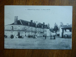 CPA Timbre Stamp 1906 écrite - HERBAULT La Place Côté Est Hôtel Et Café Des Trois Marchands " DARIDAN " - Herbault