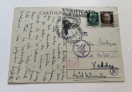 ITALY WW II 1942 Sent From ITALY To Veldes / Bled  Postal Stationery (No 112) - Ljubljana